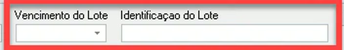 Tela de entrada de estoque do Promedico com os campos Vencimento do Lote e Identificação do Lote